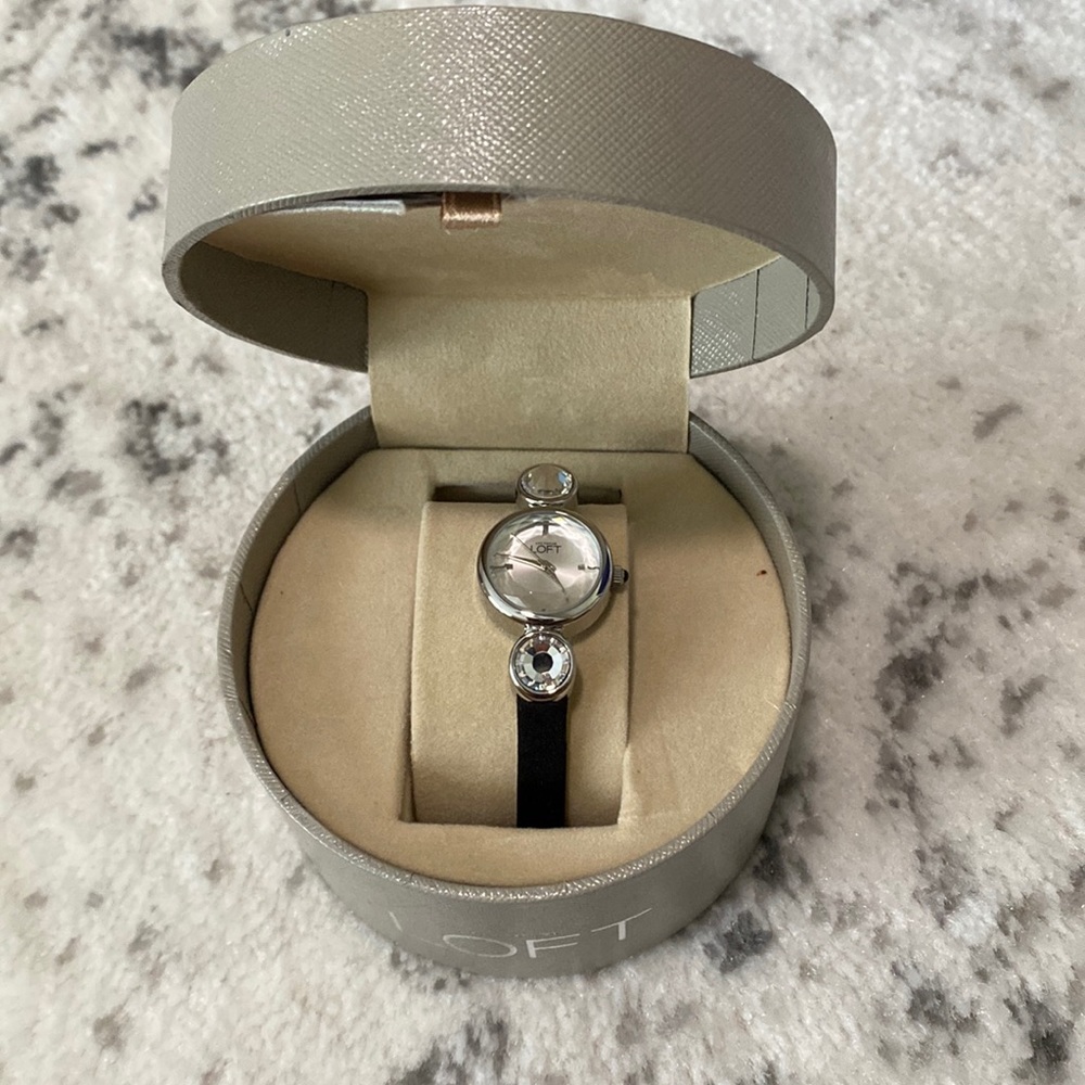 Loft watch with satin band and crystal details. NWT!